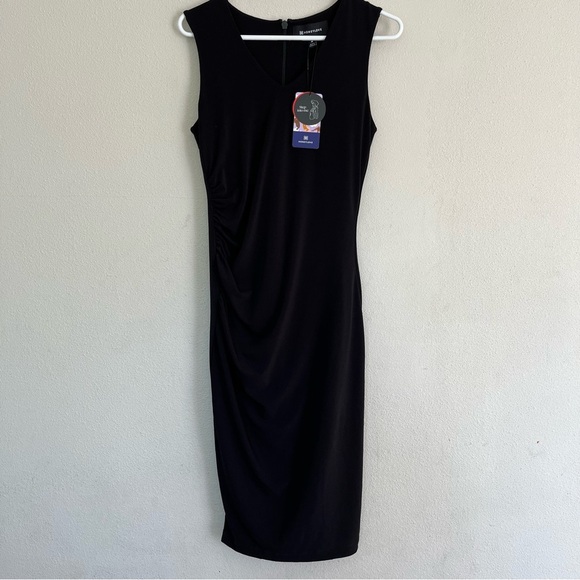 Honeylove Womens Medium InnerPower Sleeveless Dress Black Crepe Knit Slimming - Picture 3 of 8